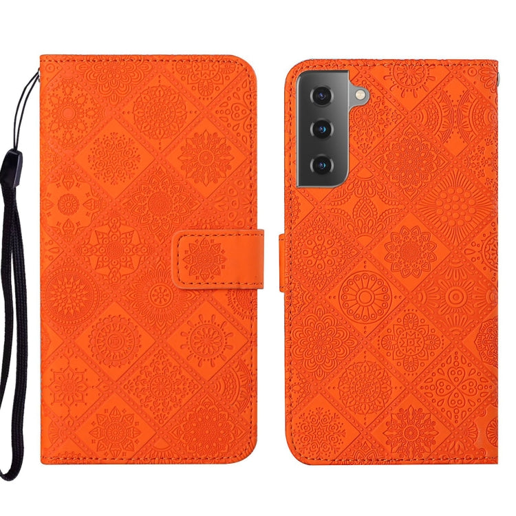 Custodia per cellulare in pelle con motivo goffrato stile etnico, For Samsung Galaxy S22 5G