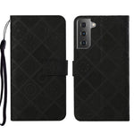 Custodia per cellulare in pelle con motivo goffrato stile etnico, For Samsung Galaxy S22 5G