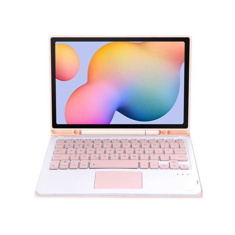 Custodia in pelle per tastiera Bluetooth color caramella A610B-A con slot per penna e touchpad, For Samsung Galaxy Tab S6 Lite