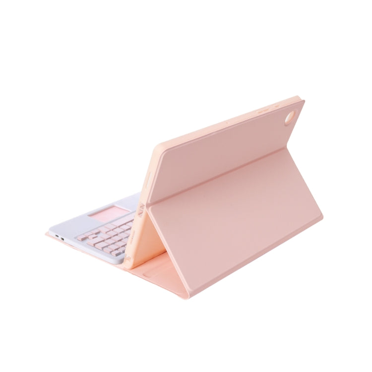 Custodia in pelle per tastiera Bluetooth color caramella A610B-A con slot per penna e touchpad, For Samsung Galaxy Tab S6 Lite