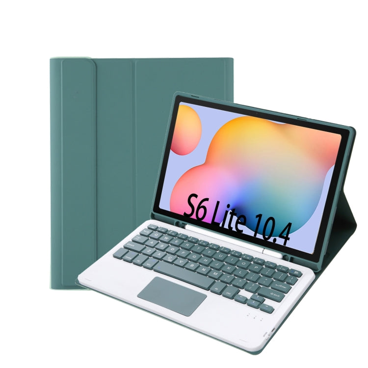 Custodia in pelle per tastiera Bluetooth color caramella A610B-A con slot per penna e touchpad, For Samsung Galaxy Tab S6 Lite