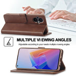 LC.IMEEKE Custodia per cellulare in pelle di vitello, For OPPO A96 5G / Reno7 Z 5G, For OPPO Realme 9 4G/ Realme 9 Pro+
