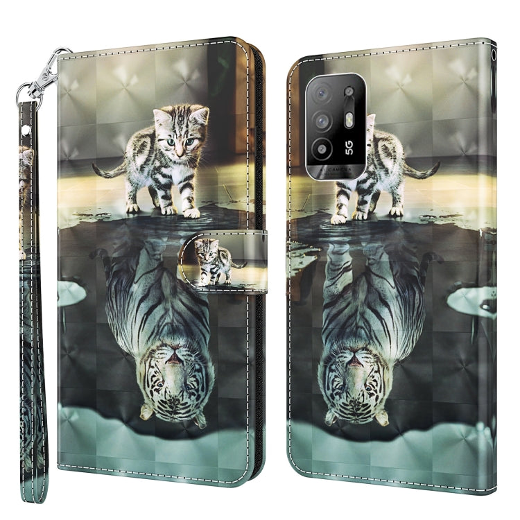 Custodia per cellulare in pelle flip modello pittura 3D, For OPPO A94 5G / A95 5G, For OnePlus Nord N20 5G / OPPO A96 5G