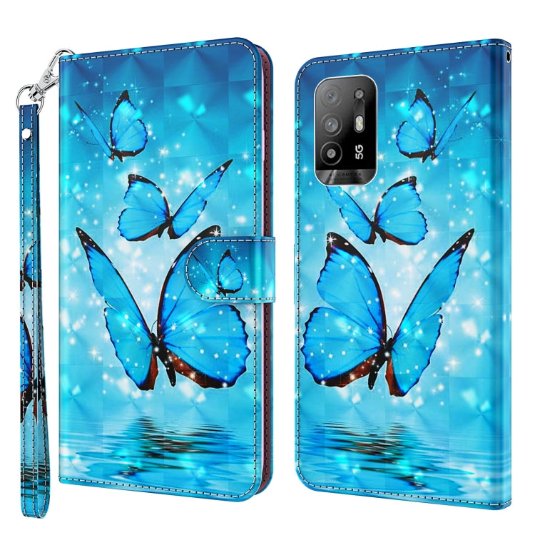 Custodia per cellulare in pelle flip modello pittura 3D, For OPPO A94 5G / A95 5G, For OnePlus Nord N20 5G / OPPO A96 5G