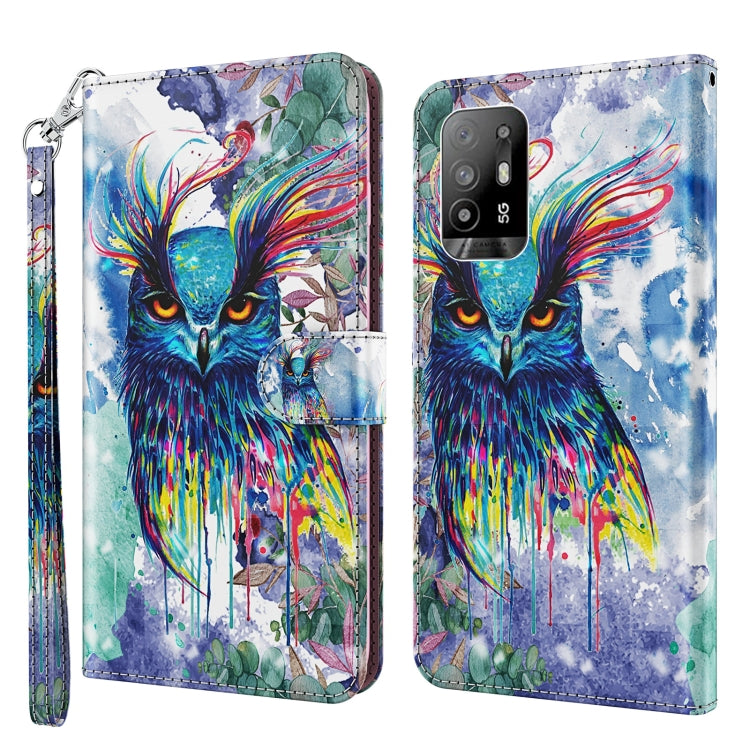 Custodia per cellulare in pelle flip modello pittura 3D, For OPPO A94 5G / A95 5G, For OnePlus Nord N20 5G / OPPO A96 5G