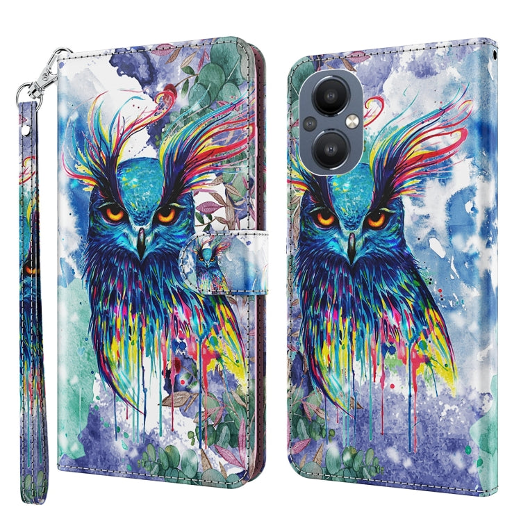 Custodia per cellulare in pelle flip modello pittura 3D, For OPPO A94 5G / A95 5G, For OnePlus Nord N20 5G / OPPO A96 5G