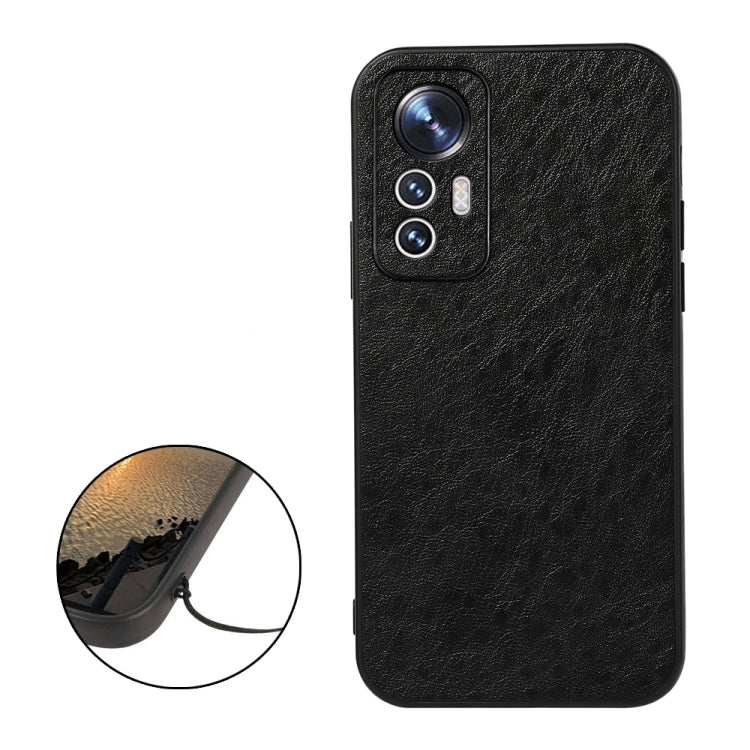 Custodia per telefono in PU con trama di cavallo pazzo con foro accurato, For Xiaomi Mi 12 Lite