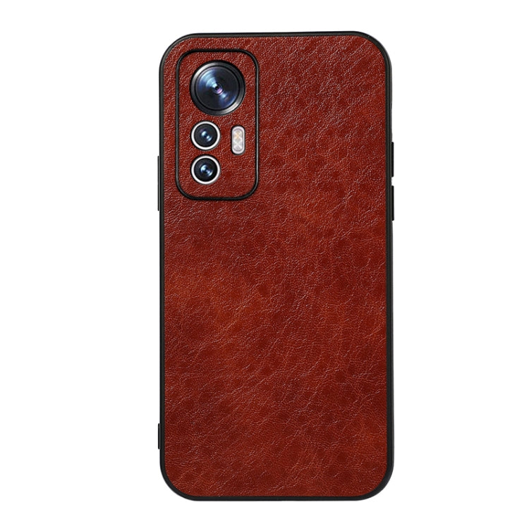 Custodia per telefono in PU con trama di cavallo pazzo con foro accurato, For Xiaomi Mi 12 Lite
