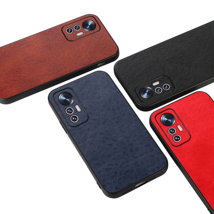 Custodia per telefono in PU con trama di cavallo pazzo con foro accurato, For Xiaomi Mi 12 Lite