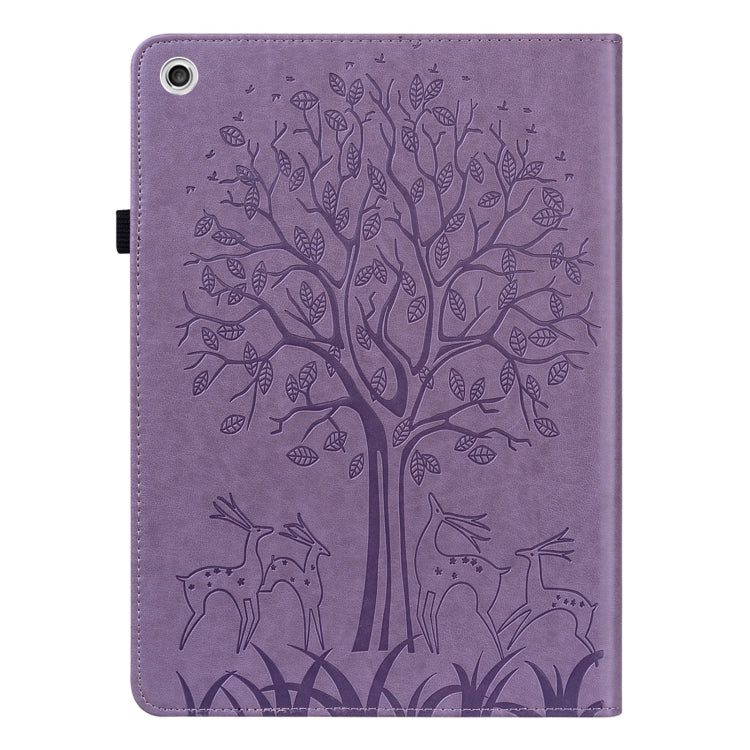 Custodia per tablet in pelle goffrata albero e cervo, For Lenovo M10 Plus 3rd Gen