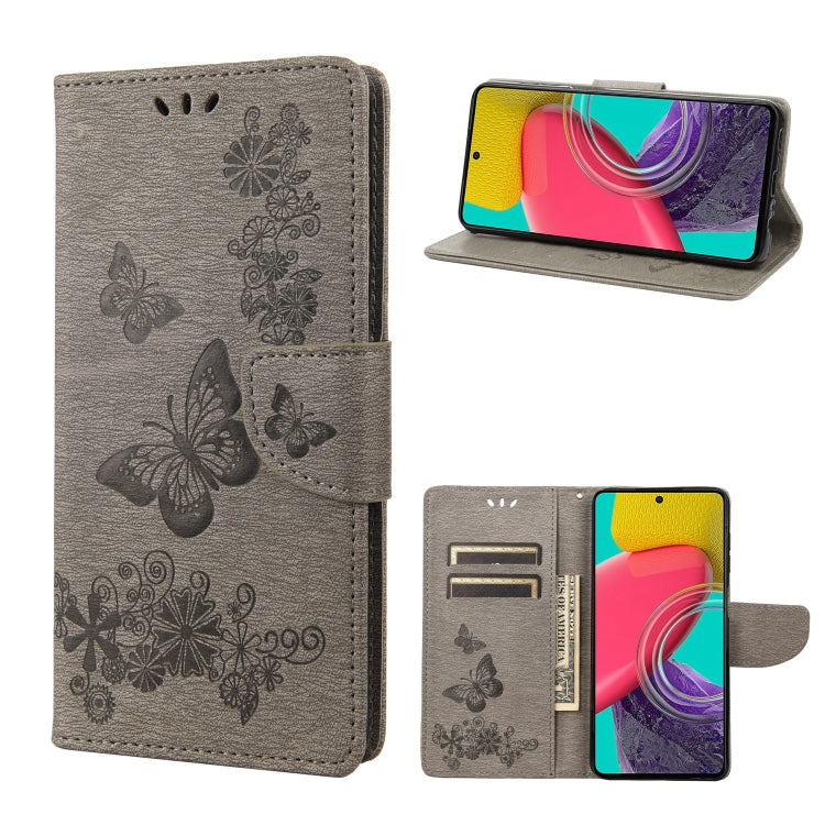 Custodia per telefono in pelle goffrata farfalla, For Samsung Galaxy M53 5G