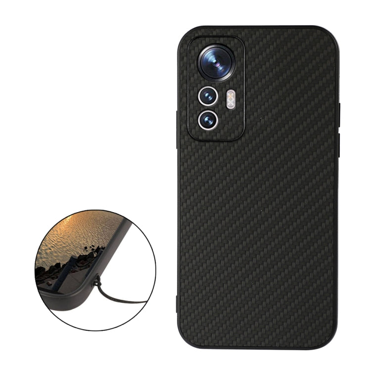 Custodia antiurto in fibra di carbonio con foro accurato, For Xiaomi Mi 12 Lite