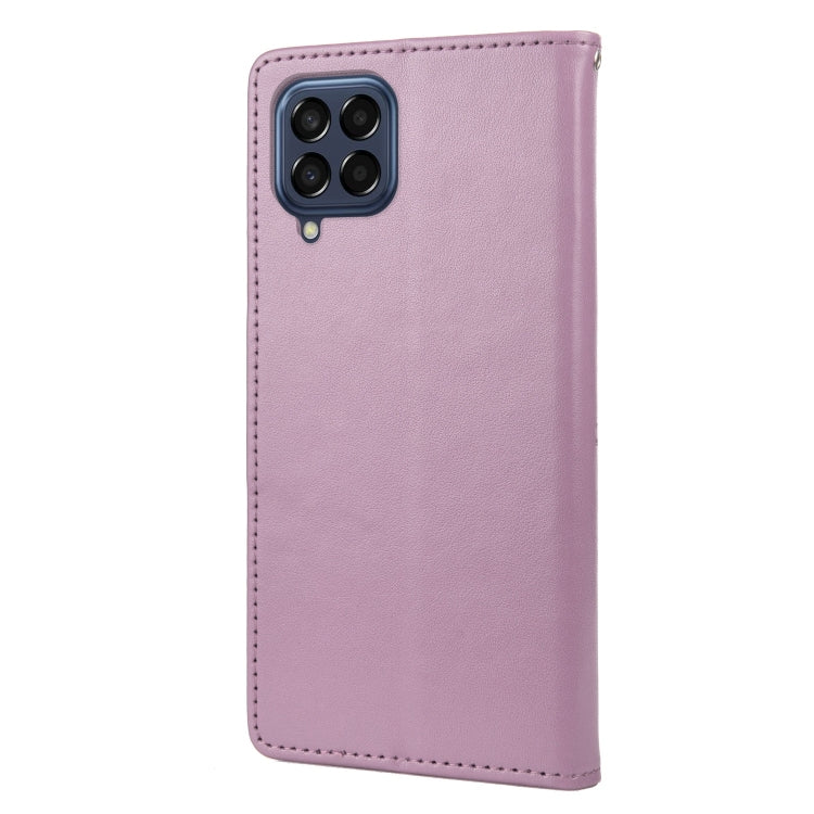 Custodia per cellulare in pelle con motivo floreale a farfalla, For Samsung Galaxy M53 5G