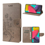 Custodia per cellulare in pelle con motivo floreale a farfalla, For Samsung Galaxy M53 5G