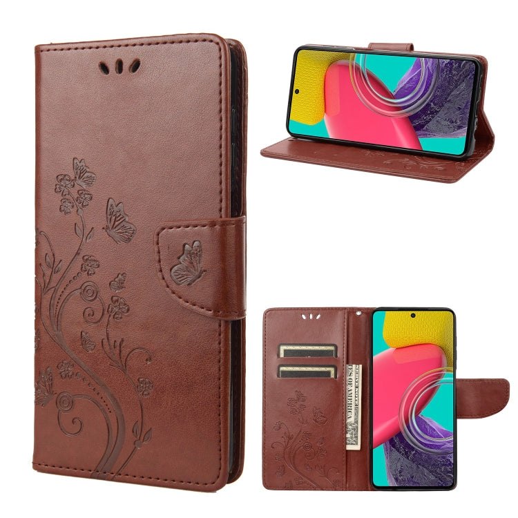 Custodia per cellulare in pelle con motivo floreale a farfalla, For Samsung Galaxy M53 5G