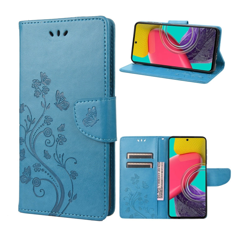 Custodia per cellulare in pelle con motivo floreale a farfalla, For Samsung Galaxy M53 5G