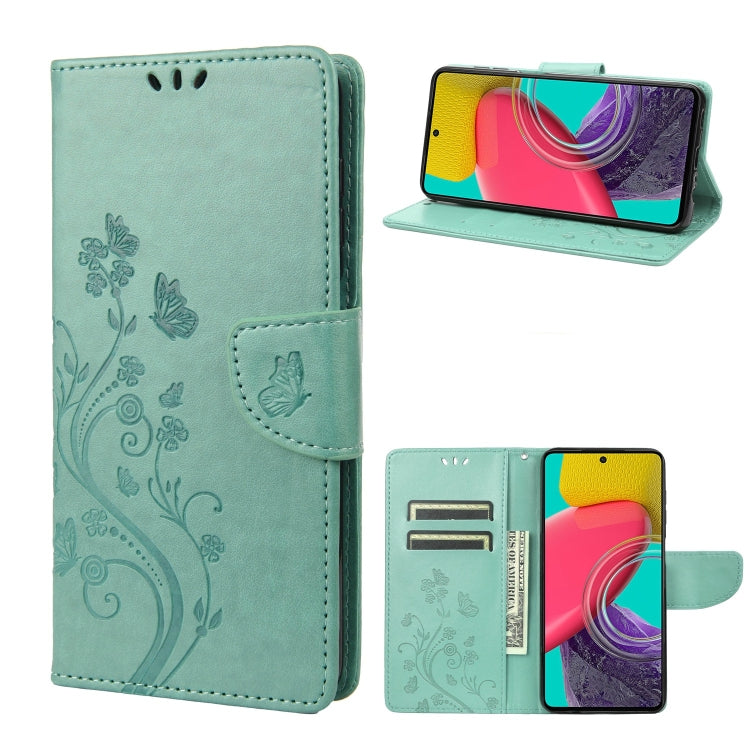 Custodia per cellulare in pelle con motivo floreale a farfalla, For Samsung Galaxy M53 5G