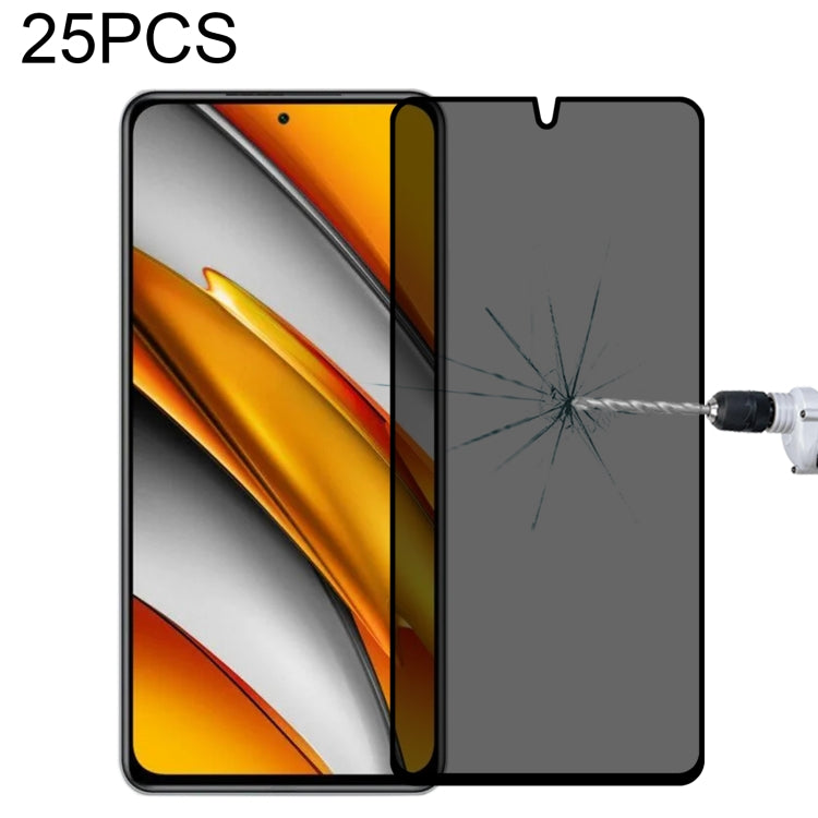 Pellicola in vetro temperato anti-peeping a copertura totale da 25 pezzi, For Xiaomi Redmi Note 10 Pro(25 PCS), For Xiaomi Poco X3 Pro(25 PCS), For Xiaomi Poco F3(25 PCS), For Xiaomi Poco M3 Pro(25 PCS), For Xiaomi Poco F3 GT(25 PCS)                   ...
