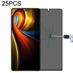 Pellicola in vetro temperato anti-peeping a copertura totale da 25 pezzi, For Xiaomi Redmi Note 10 Pro(25 PCS), For Xiaomi Poco X3 Pro(25 PCS), For Xiaomi Poco F3(25 PCS), For Xiaomi Poco M3 Pro(25 PCS), For Xiaomi Poco F3 GT(25 PCS)                   ...