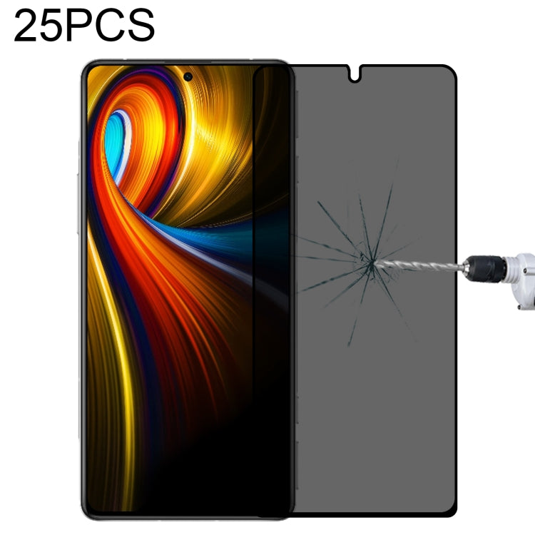 Pellicola in vetro temperato anti-peeping a copertura totale da 25 pezzi, For Xiaomi Redmi Note 10 Pro(25 PCS), For Xiaomi Poco X3 Pro(25 PCS), For Xiaomi Poco F3(25 PCS), For Xiaomi Poco M3 Pro(25 PCS), For Xiaomi Poco F3 GT(25 PCS)                   ...