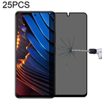 Pellicola in vetro temperato anti-peeping a copertura totale da 25 pezzi, For Xiaomi Redmi Note 10 Pro(25 PCS), For Xiaomi Poco X3 Pro(25 PCS), For Xiaomi Poco F3(25 PCS), For Xiaomi Poco M3 Pro(25 PCS), For Xiaomi Poco F3 GT(25 PCS)                   ...