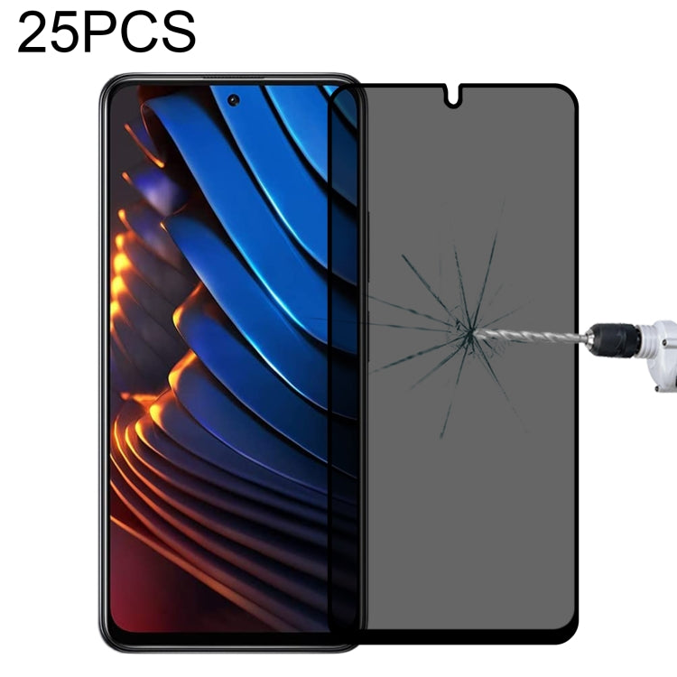 Pellicola in vetro temperato anti-peeping a copertura totale da 25 pezzi, For Xiaomi Redmi Note 10 Pro(25 PCS), For Xiaomi Poco X3 Pro(25 PCS), For Xiaomi Poco F3(25 PCS), For Xiaomi Poco M3 Pro(25 PCS), For Xiaomi Poco F3 GT(25 PCS)                   ...