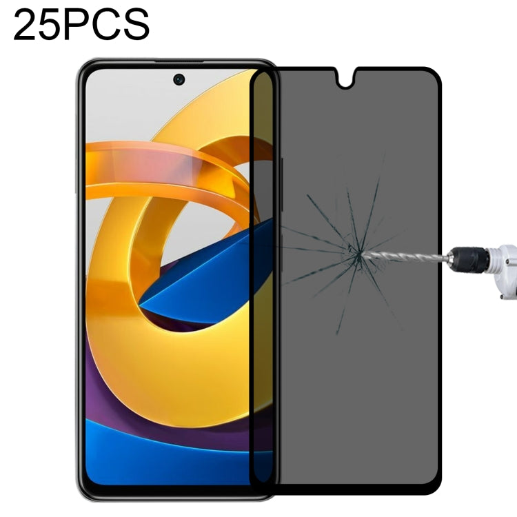 Pellicola in vetro temperato anti-peeping a copertura totale da 25 pezzi, For Xiaomi Redmi Note 10 Pro(25 PCS), For Xiaomi Poco X3 Pro(25 PCS), For Xiaomi Poco F3(25 PCS), For Xiaomi Poco M3 Pro(25 PCS), For Xiaomi Poco F3 GT(25 PCS)                   ...