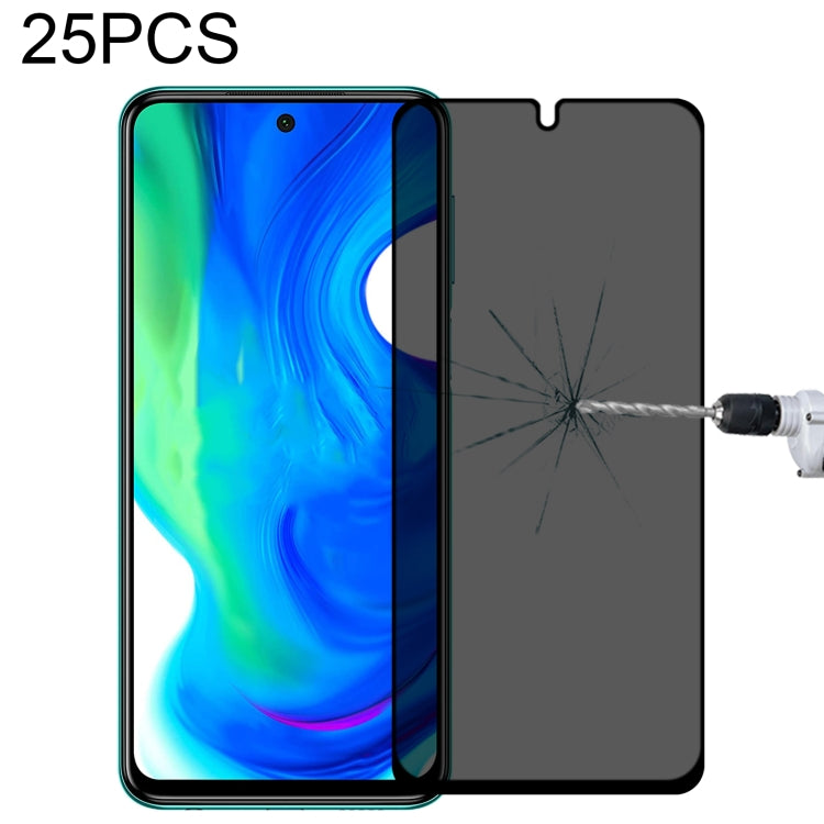 Pellicola in vetro temperato anti-peeping a copertura totale da 25 pezzi, For Xiaomi Redmi Note 10 Pro(25 PCS), For Xiaomi Poco X3 Pro(25 PCS), For Xiaomi Poco F3(25 PCS), For Xiaomi Poco M3 Pro(25 PCS), For Xiaomi Poco F3 GT(25 PCS)                   ...