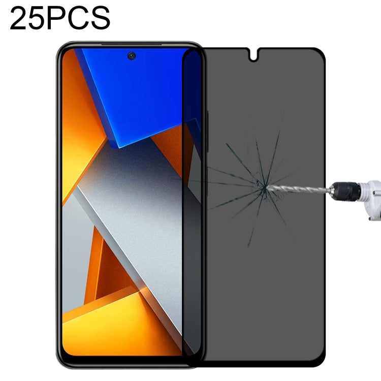 Pellicola in vetro temperato anti-peeping a copertura totale da 25 pezzi, For Xiaomi Redmi Note 10 Pro(25 PCS), For Xiaomi Poco X3 Pro(25 PCS), For Xiaomi Poco F3(25 PCS), For Xiaomi Poco M3 Pro(25 PCS), For Xiaomi Poco F3 GT(25 PCS)                   ...