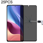Pellicola in vetro temperato anti-peeping a copertura totale da 25 pezzi, For Xiaomi Redmi Note 10 Pro(25 PCS), For Xiaomi Poco X3 Pro(25 PCS), For Xiaomi Poco F3(25 PCS), For Xiaomi Poco M3 Pro(25 PCS), For Xiaomi Poco F3 GT(25 PCS)                   ...