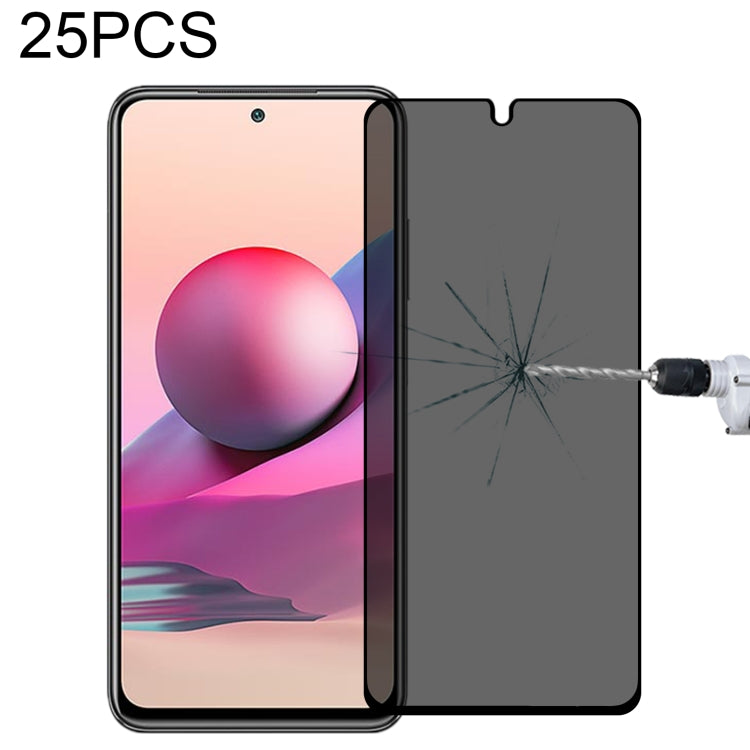 Pellicola in vetro temperato anti-peeping a copertura totale da 25 pezzi, For Xiaomi Redmi Note 10 Pro(25 PCS), For Xiaomi Poco X3 Pro(25 PCS), For Xiaomi Poco F3(25 PCS), For Xiaomi Poco M3 Pro(25 PCS), For Xiaomi Poco F3 GT(25 PCS)                   ...