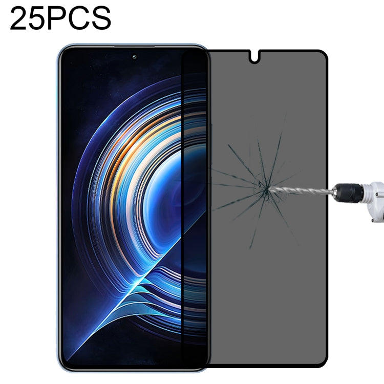 Pellicola in vetro temperato anti-peeping a copertura totale da 25 pezzi, For Samsung Galaxy S20 FE(25 PCS), For Xiaomi Redmi Note 11S / Note 11 SE India(25 PCS), For Samsung Galaxy M21(25 PCS), For Xiaomi Redmi K50/K50 Pro/K50 Gaming/Redmi K60(25 PCS)...
