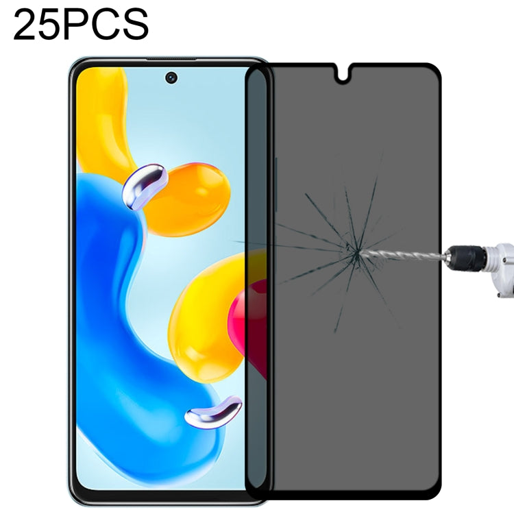 Pellicola in vetro temperato anti-peeping a copertura totale da 25 pezzi, For Samsung Galaxy S20 FE(25 PCS), For Xiaomi Redmi Note 11S / Note 11 SE India(25 PCS), For Samsung Galaxy M21(25 PCS), For Xiaomi Redmi K50/K50 Pro/K50 Gaming/Redmi K60(25 PCS)...