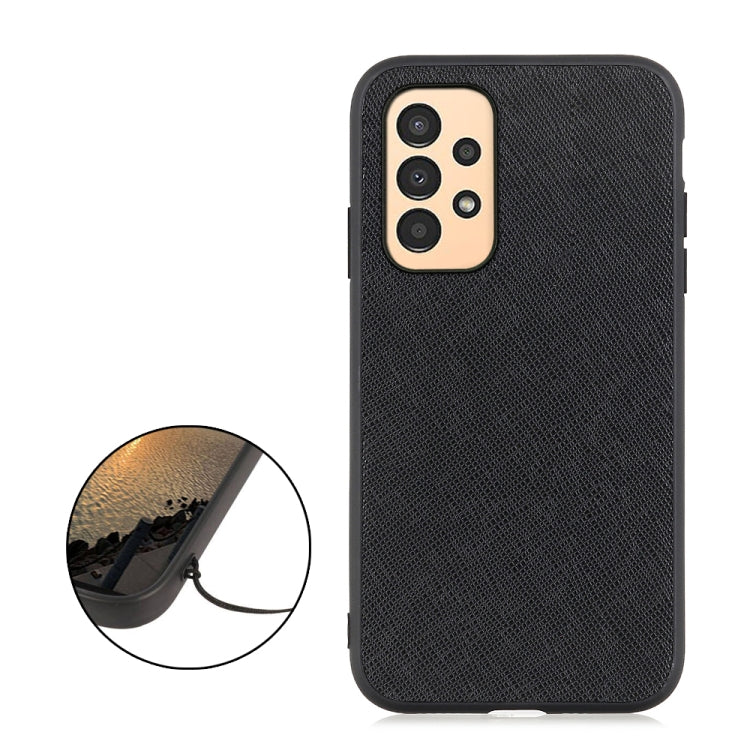 Custodia per telefono in vera pelle con trama incrociata, For Samsung Galaxy A13 4G, For Samsung Galaxy M23 / F23 5G