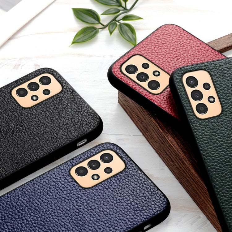 Custodia per telefono in vera pelle con texture Litchi, For Samsung Galaxy A13 4G, For Samsung Galaxy M23 / F23 5G