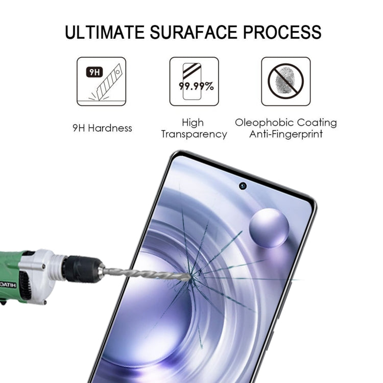 Pellicola in vetro temperato a schermo intero con bordo curvo 3D, For vivo X80 / X80 Pro(1 PC)