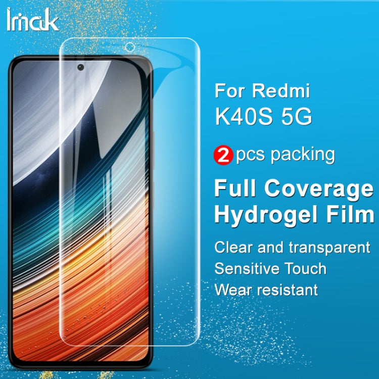 2 PZ IMAK Protezione frontale in pellicola idrogel curva a schermo intero, For Xiaomi Redmi K40S 5G, For Xiaomi Redmi K50 5G / K50 Pro 5G, For Xiaomi Redmi Note 11 4G, For Xiaomi Redmi Note 11E Pro 5G, For Xiaomi Redmi Note 11s 4G