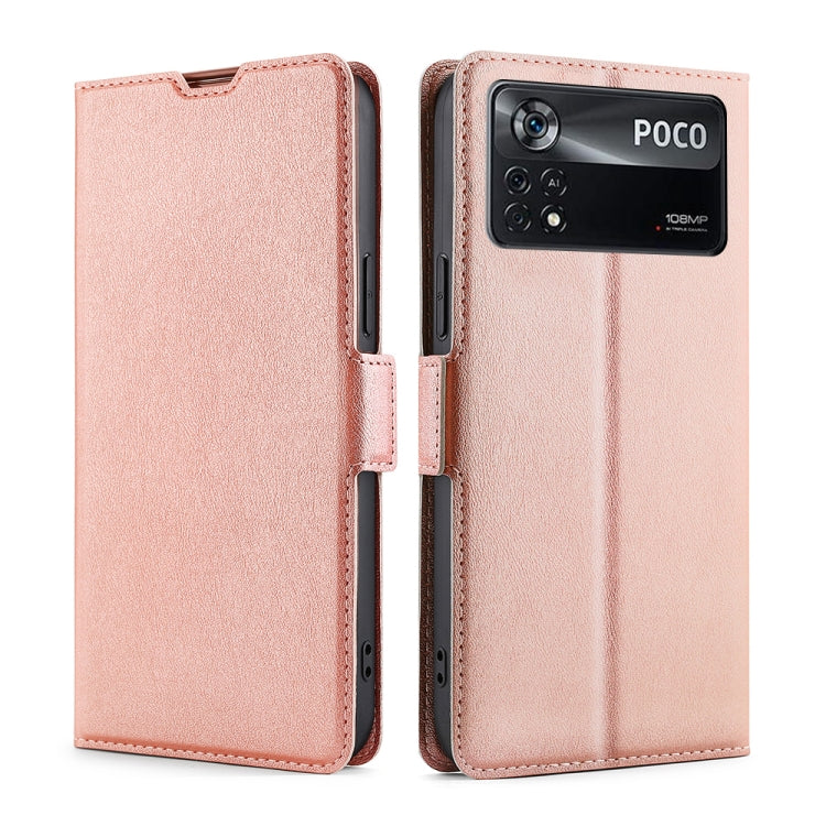 Custodia in pelle flip con fibbia laterale ultrasottile, For Xiaomi Poco M4 Pro, For Xiaomi Poco X4 Pro 5G, For Xiaomi 12 Pro, For Xiaomi Redmi K50 / K50 Pro, For Xiaomi Redmi Note 11 Global / Note 11S, For Xiaomi Redmi Note 11 Pro 4G / 5G