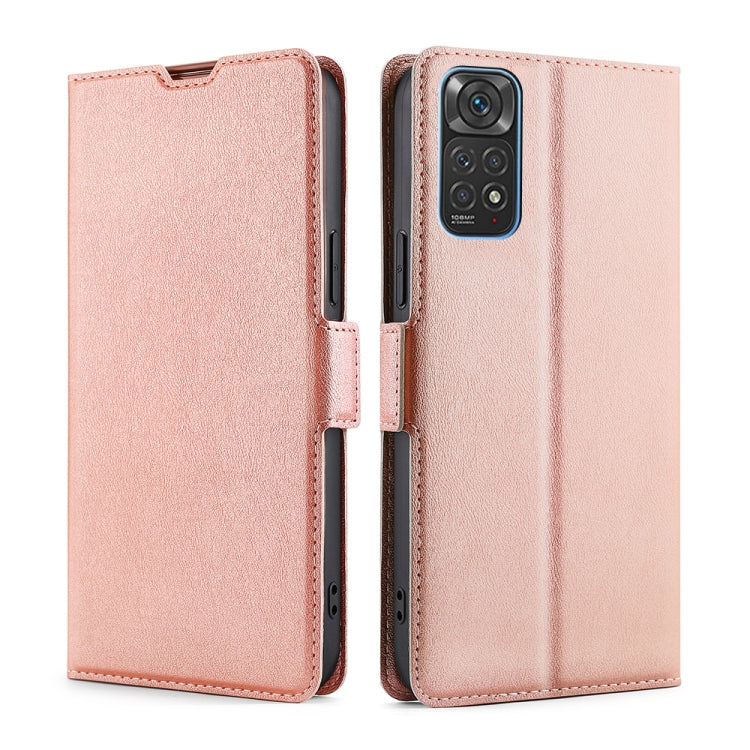 Custodia in pelle flip con fibbia laterale ultrasottile, For Xiaomi Poco M4 Pro, For Xiaomi Poco X4 Pro 5G, For Xiaomi 12 Pro, For Xiaomi Redmi K50 / K50 Pro, For Xiaomi Redmi Note 11 Global / Note 11S, For Xiaomi Redmi Note 11 Pro 4G / 5G