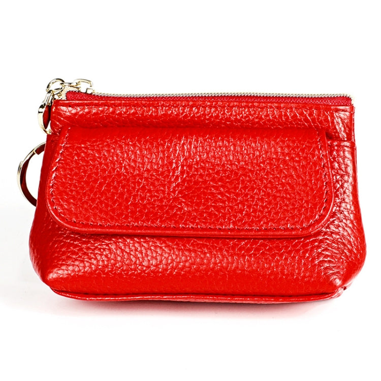 Portafoglio piccolo da donna in pelle bovina con texture Litchi