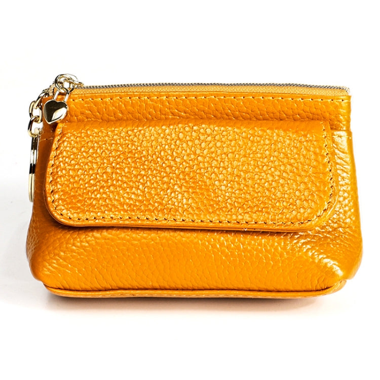 Portafoglio piccolo da donna in pelle bovina con texture Litchi