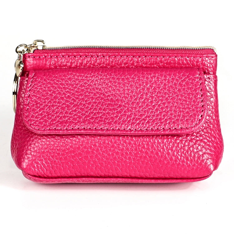 Portafoglio piccolo da donna in pelle bovina con texture Litchi