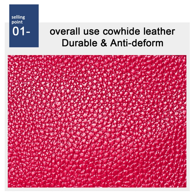 Portafoglio piccolo da donna in pelle bovina con texture Litchi