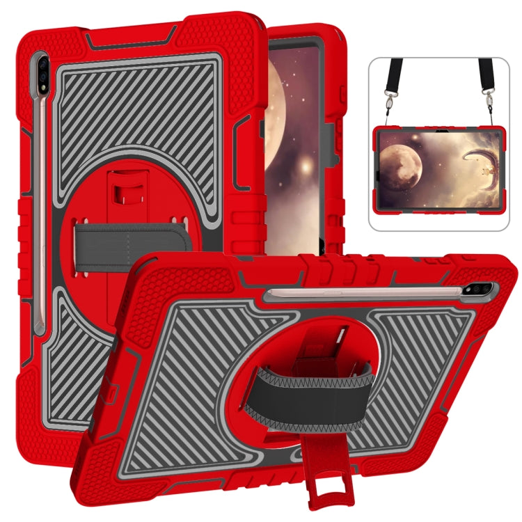Rotazione a 360 gradi in silicone a contrasto di colore + custodia per tablet PC, For Samsung Galaxy Tab A7 Lite
