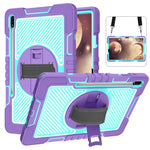 Rotazione a 360 gradi in silicone a contrasto di colore + custodia per tablet PC, For Samsung Galaxy Tab A7 Lite