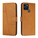 Custodia per telefono in pelle con fibbia in pelle di vitello cucita, For Tecno Spark 8 Pro, For Tecno Spark Go 2022 / Spark 8C, For Infinix Smart 6