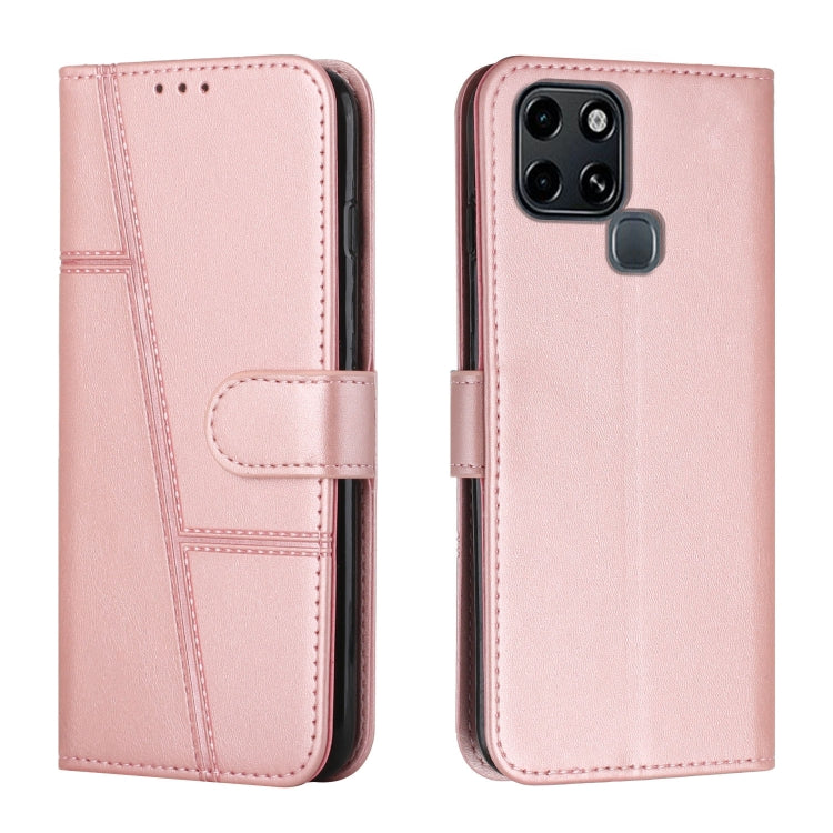 Custodia per telefono in pelle con fibbia in pelle di vitello cucita, For Tecno Spark 8 Pro, For Tecno Spark Go 2022 / Spark 8C, For Infinix Smart 6