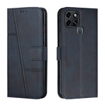 Custodia per telefono in pelle con fibbia in pelle di vitello cucita, For Tecno Spark 8 Pro, For Tecno Spark Go 2022 / Spark 8C, For Infinix Smart 6