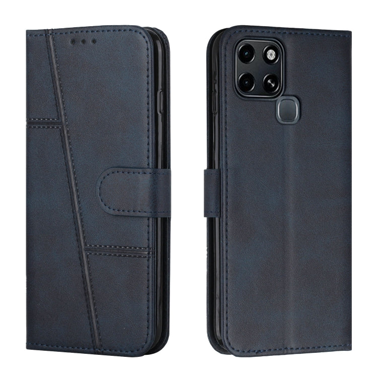 Custodia per telefono in pelle con fibbia in pelle di vitello cucita, For Tecno Spark 8 Pro, For Tecno Spark Go 2022 / Spark 8C, For Infinix Smart 6