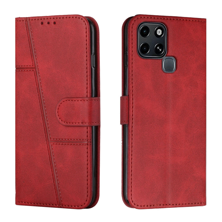 Custodia per telefono in pelle con fibbia in pelle di vitello cucita, For Tecno Spark 8 Pro, For Tecno Spark Go 2022 / Spark 8C, For Infinix Smart 6